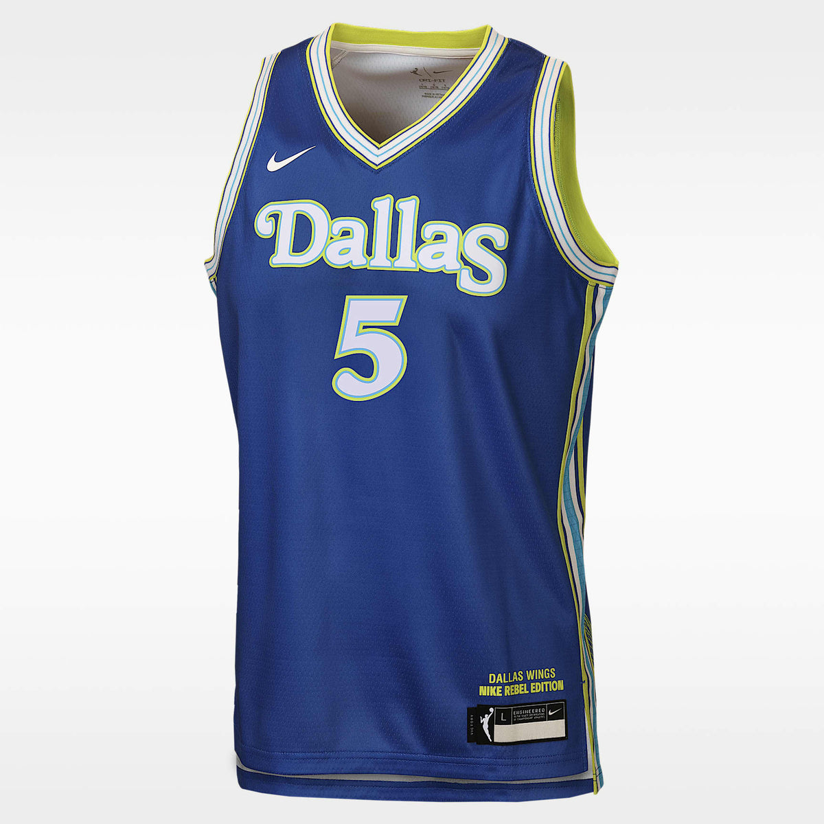 Jersey Nike de la WNBA para niños talla grande Paige Bueckers Dallas Wings Rebel Edition – Royal juego – vista 1