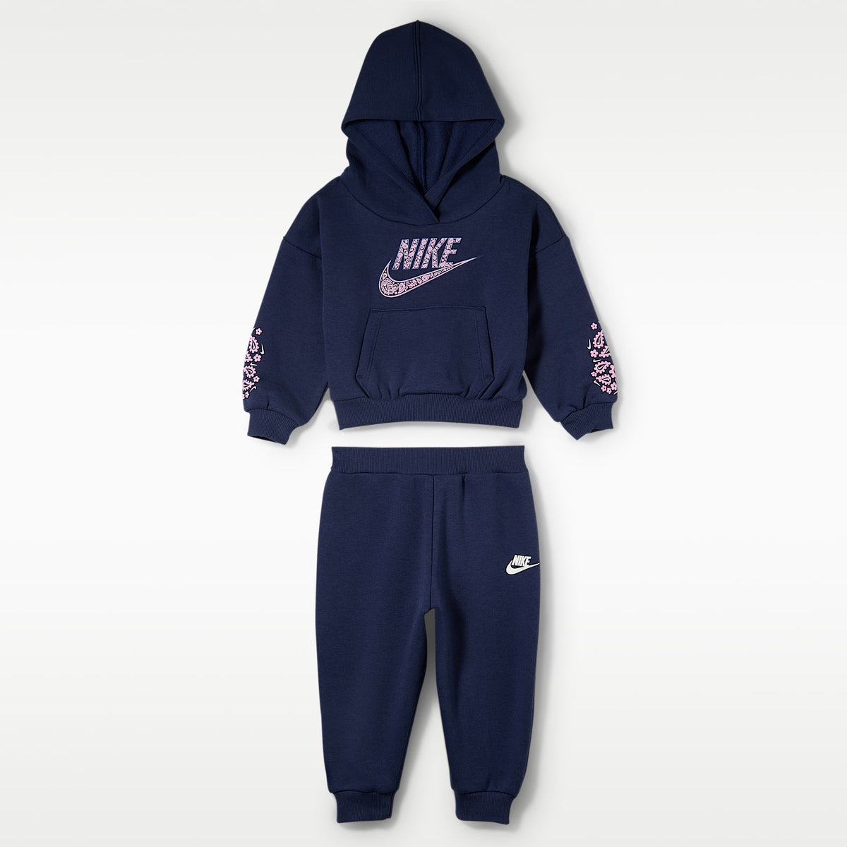 Conjunto de sudadera con gorro y joggers para bebé (12-24 meses) Nike Retro Remix – Azul marino medianoche – vista 1