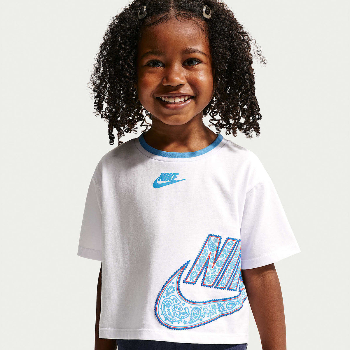 Playera infantil Nike Retro Remix – Blanco – vista 1