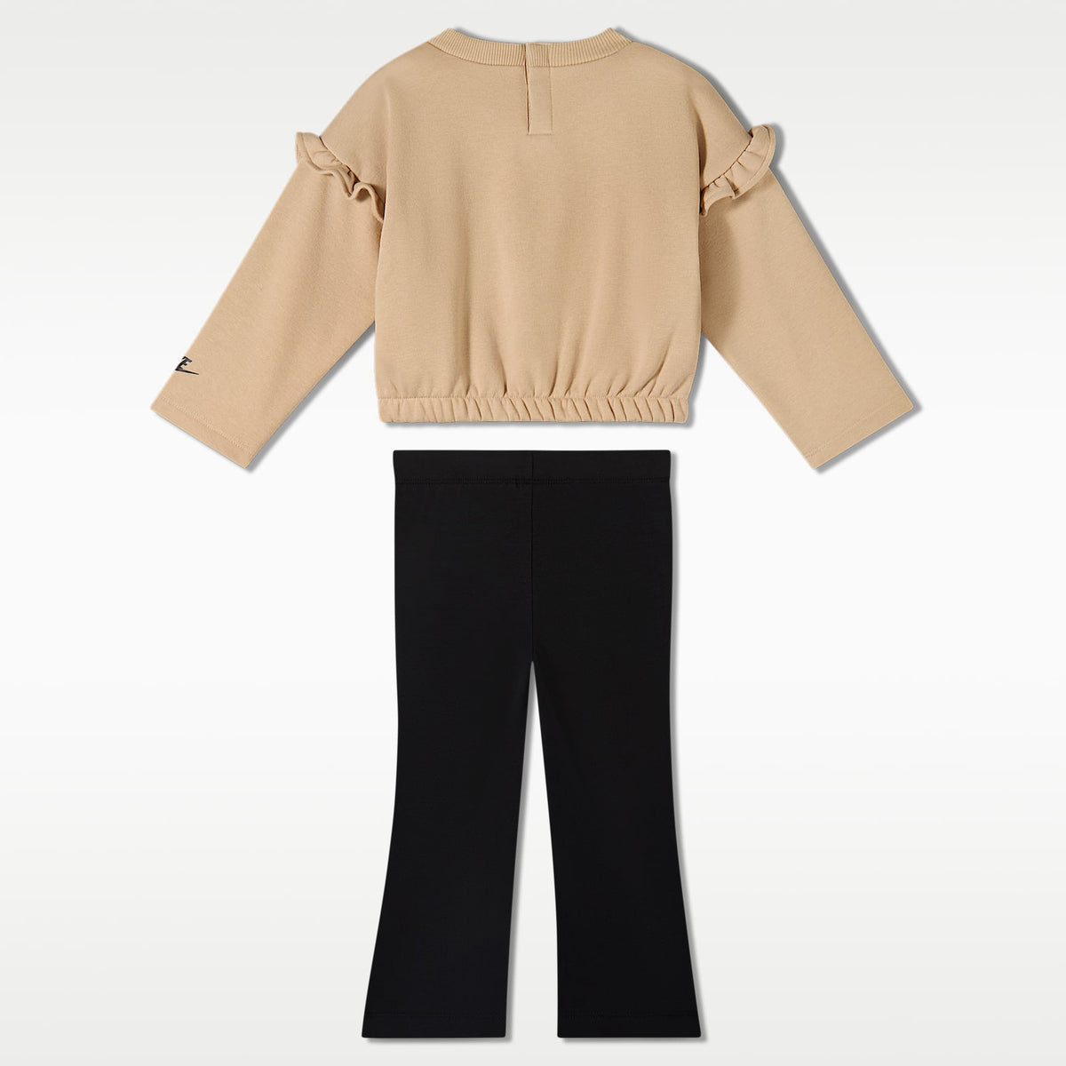 Conjunto de leggings acampanados y sudadera de cuello redondo con volantes para bebé (12 a 24 meses) Nike – Negro – vista 2