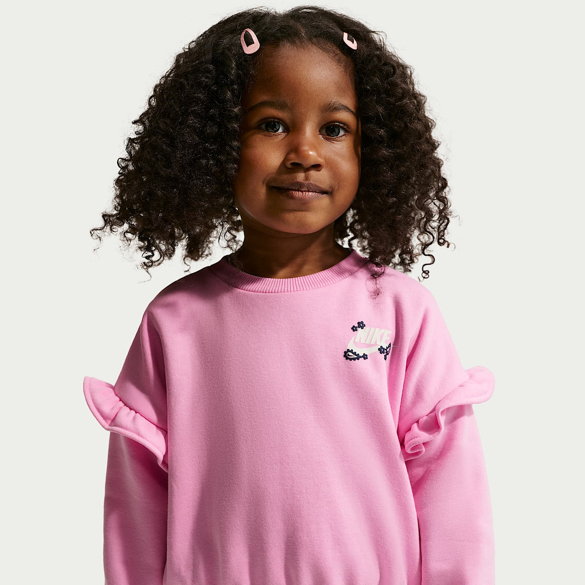 Conjunto de leggings acampanados y sudadera de cuello redondo con volantes infantil Nike – Azul marino medianoche – vista 2