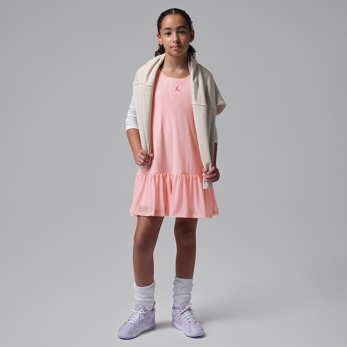 Vestido en capas Dri-FIT para niños talla grande Jordan Secret Diary – Flor rosa – vista 5