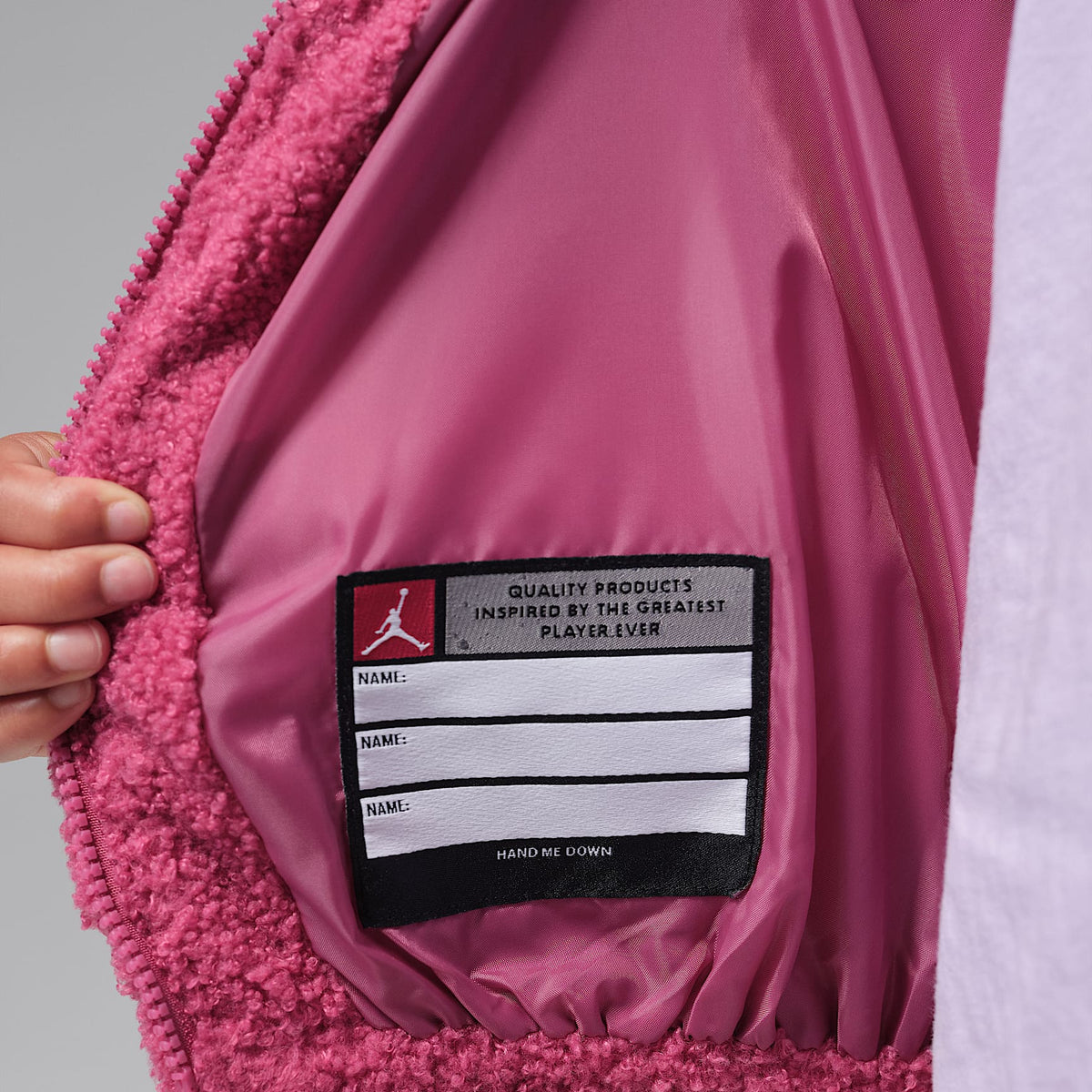 Chamarra gruesa para niños talla grande Jordan – Remolacha dulce – vista 7