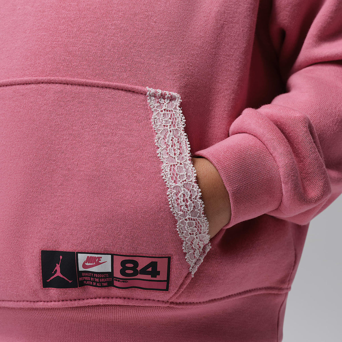 Conjunto de 2 piezas de sudadera con gorro sin cierre infantil Jordan She's An All Star – Baya del desierto – vista 6