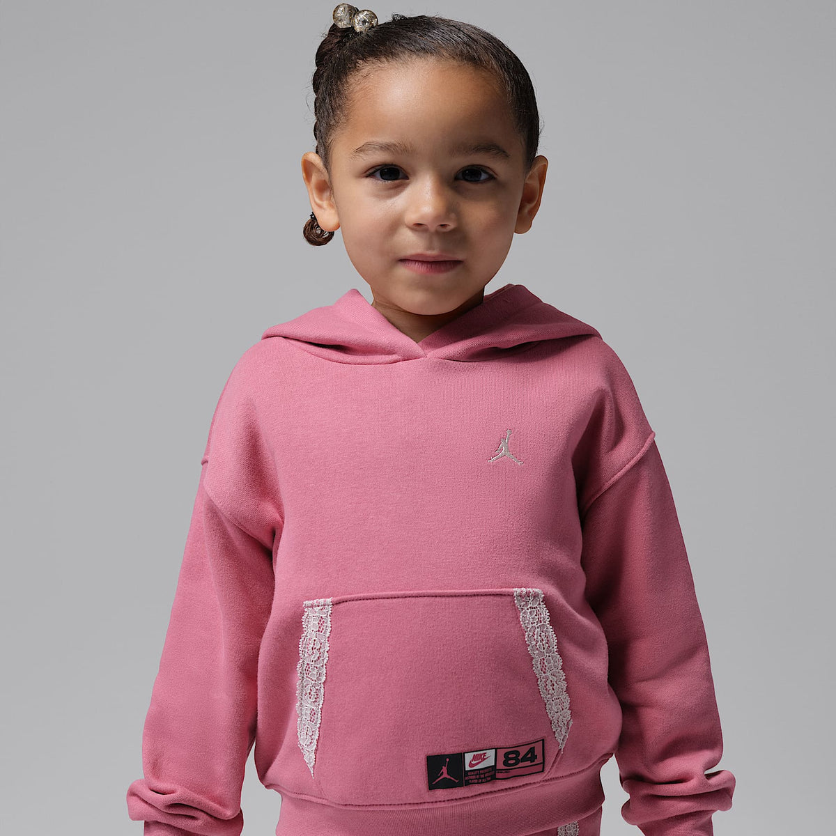 Conjunto de 2 piezas de sudadera con gorro sin cierre infantil Jordan She's An All Star – Baya del desierto – vista 3