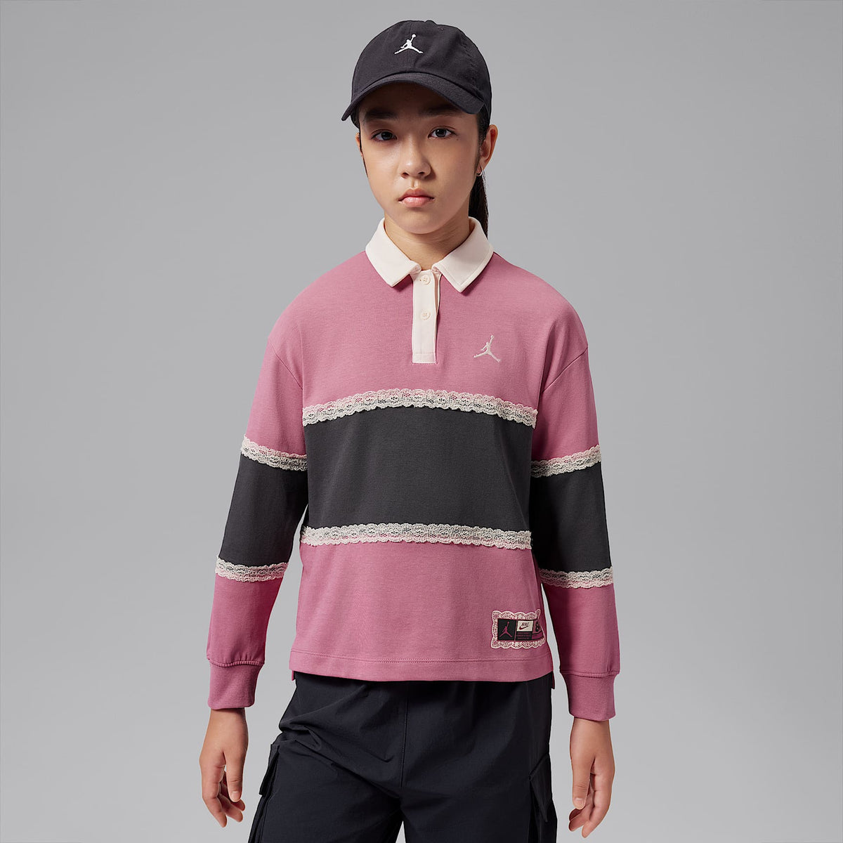 Playera de rugby Dri-FIT para niños talla grande Jordan – Baya del desierto – vista 1