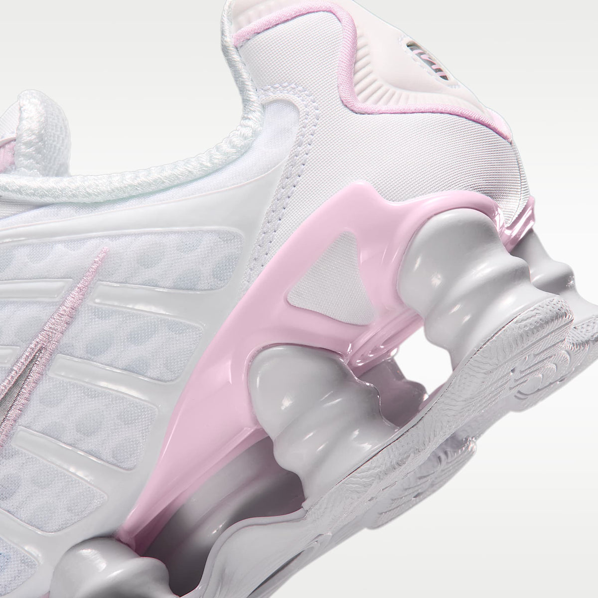 Nike Shox TL – Blanco/Espuma rosa/Plata metalizado – vista 8
