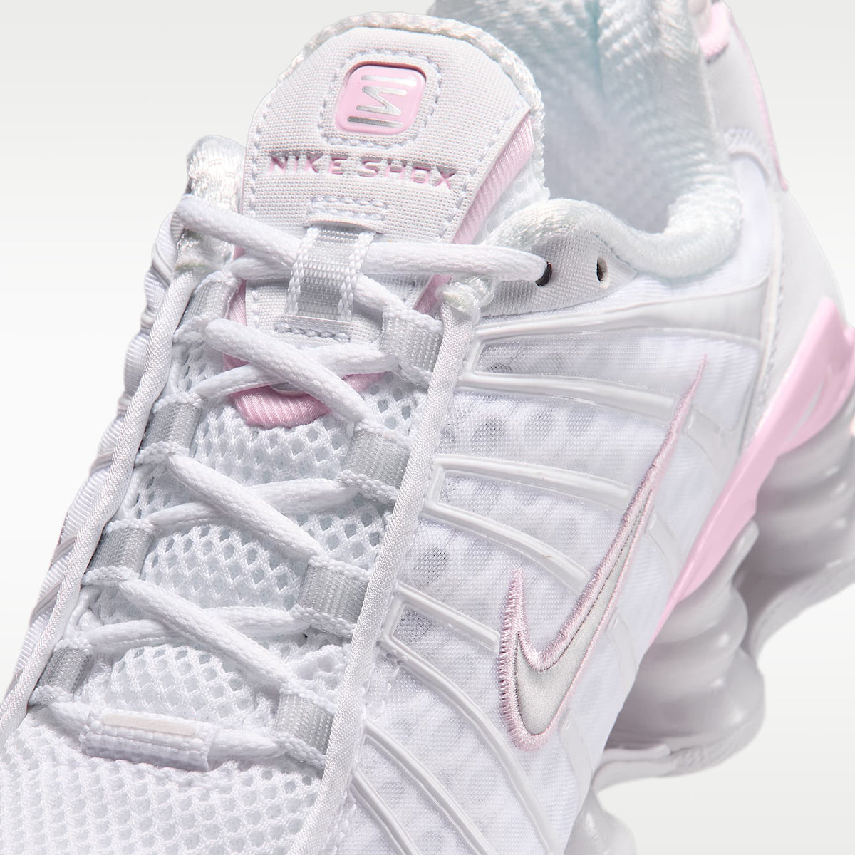 Nike Shox TL – Blanco/Espuma rosa/Plata metalizado – vista 7