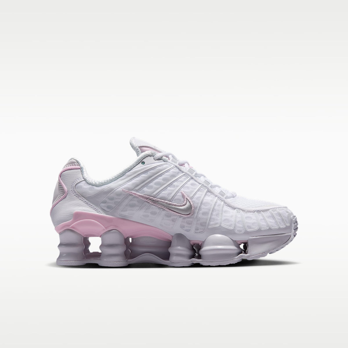 Nike Shox TL – Blanco/Espuma rosa/Plata metalizado – vista 3