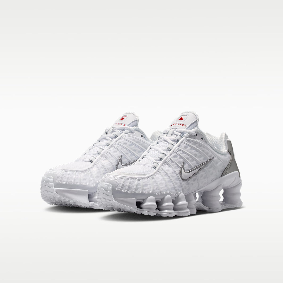 Nike Shox TL – Blanco/Plata metalizado/Naranja máximo/Blanco – vista 5