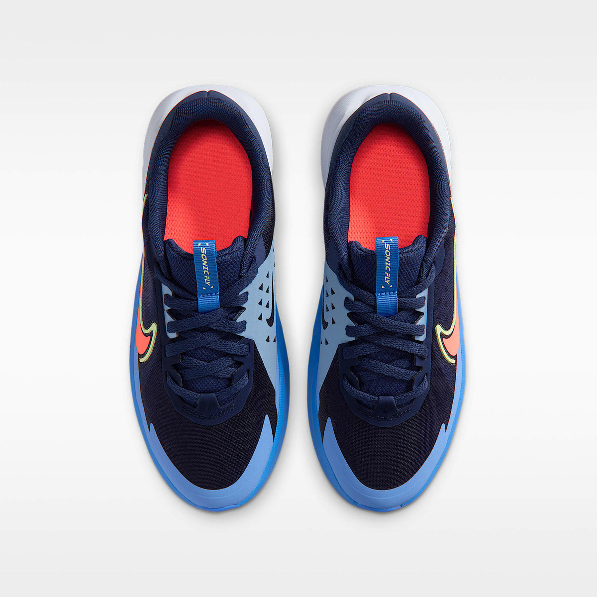 Nike Sonic Fly – Azul marino medianoche/Azul cristal/Tinte azul/Lava cálido – vista 4