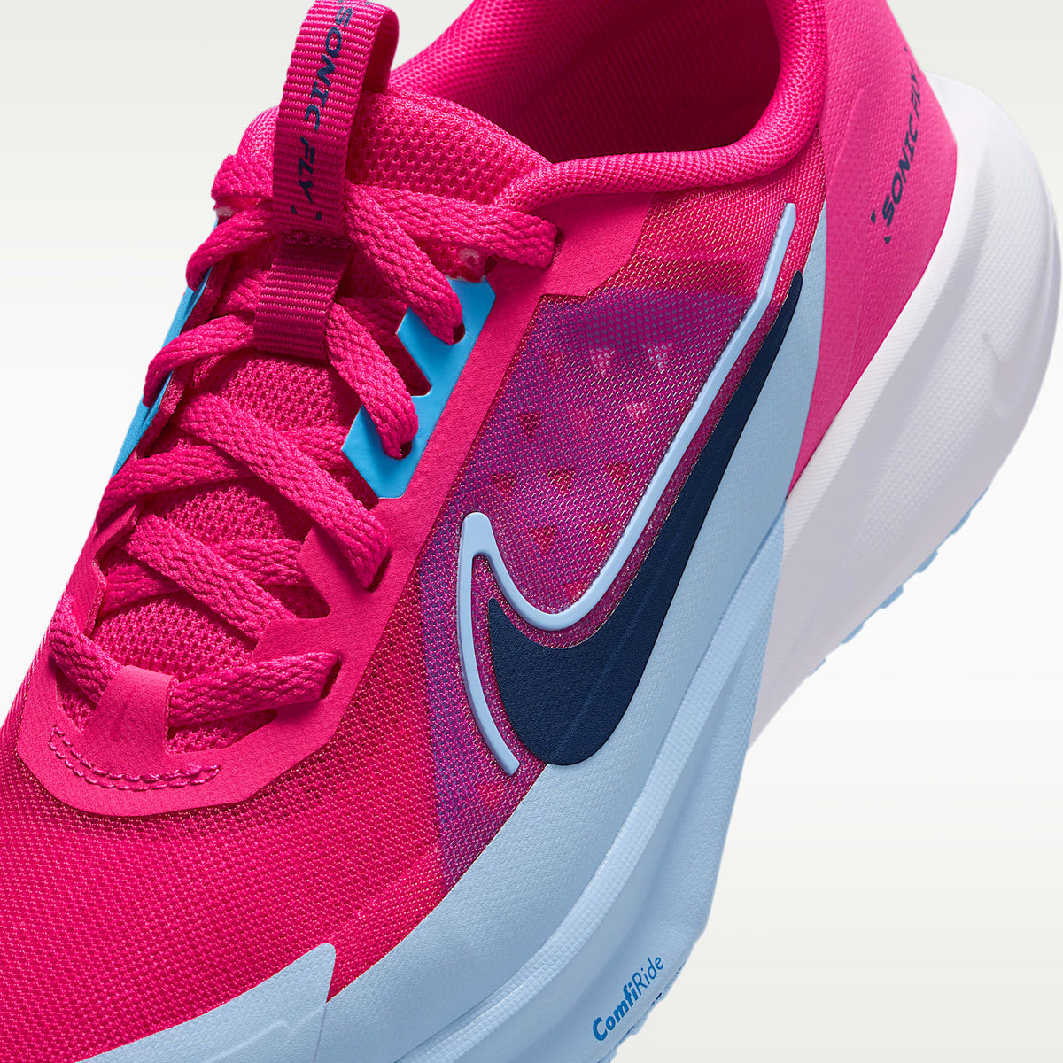 Nike Sonic Fly – Rosa enérgico/Azul universitario/Aluminio/Azul vacío – vista 7