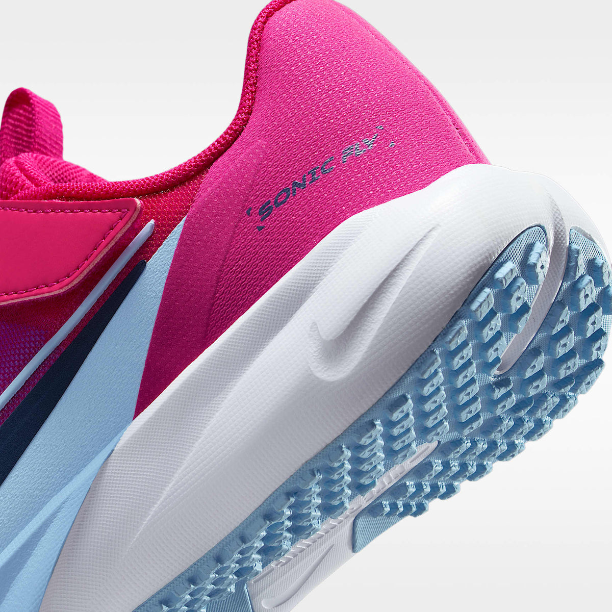 Nike Sonic Fly – Rosa enérgico/Azul universitario/Aluminio/Azul vacío – vista 8