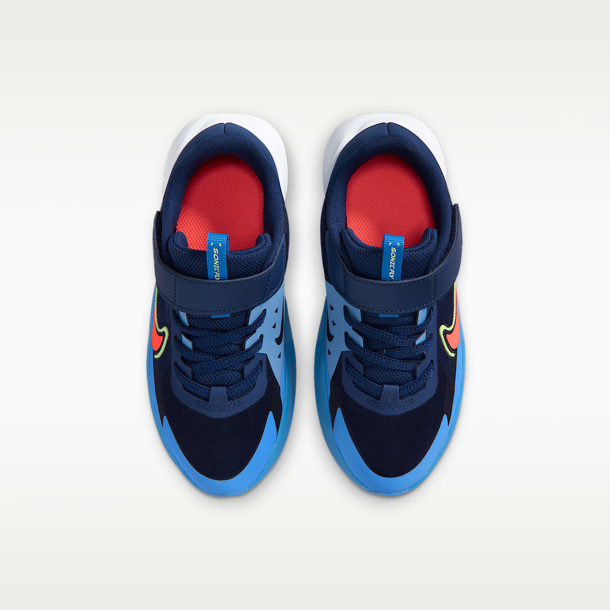 Nike Sonic Fly – Azul marino medianoche/Azul cristal/Tinte azul/Lava cálido – vista 4