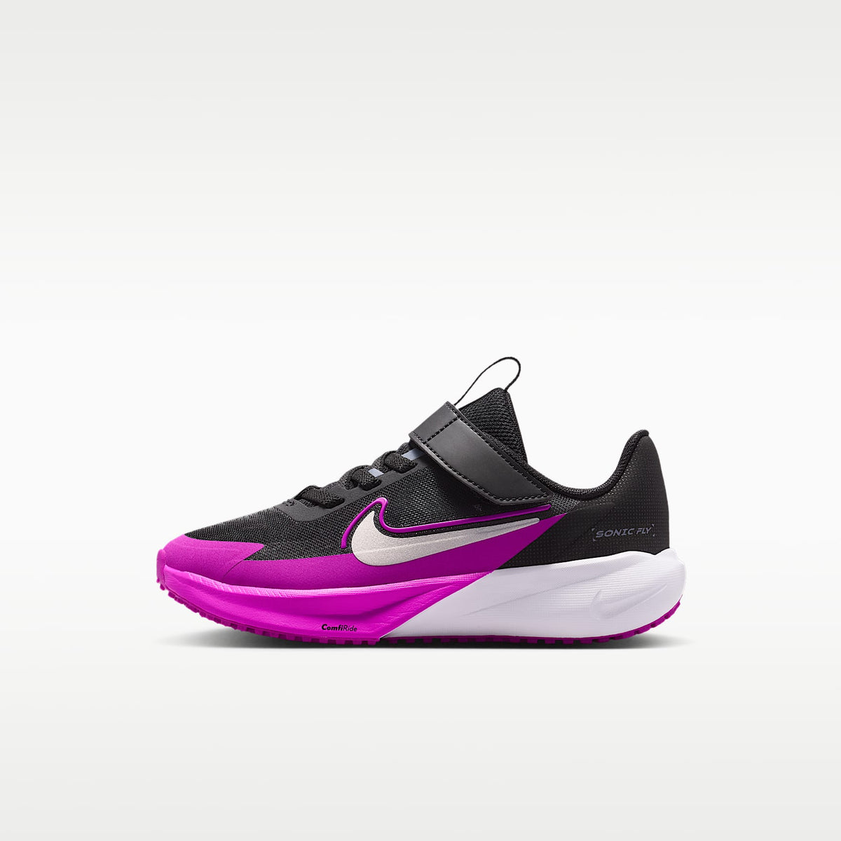 Nike Sonic Fly – Negro/Morado vivo/Carbón claro/Plata metalizado – vista 1