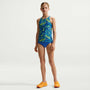Conjunto de tankini con espalda cruzada para niña talla grande Nike Swim – Azul cristal – vista 1