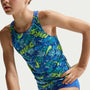 Conjunto de tankini con espalda cruzada para niña talla grande Nike Swim – Azul cristal – vista 2