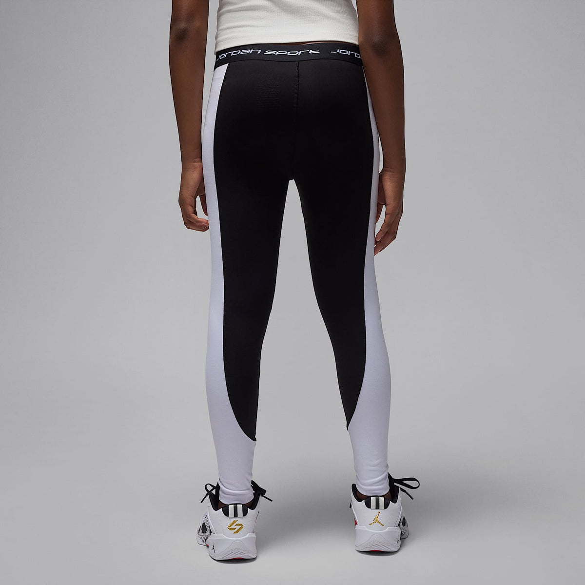 Leggings para niños talla grande Jordan Dri-FIT Sport – Negro/Blanco – vista 2