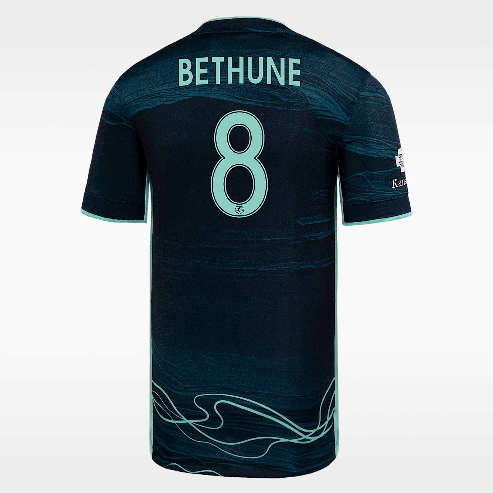 Jersey de la NWSL Replica para niños talla grande Croix Bethune Kansas City Current – Obsidiana oscuro – vista 2