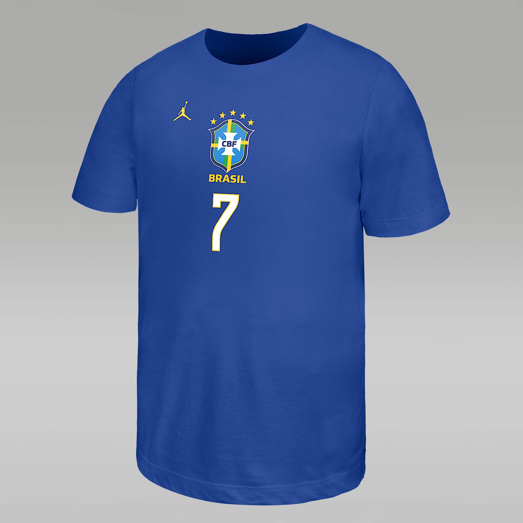 Playera de futbol Jordan para niños talla grande Vini Jr. Brazil – Royal juego – vista 2