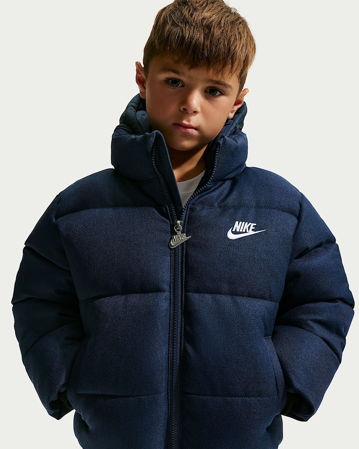 Chaqueta Puffer Nike Heathered Twill para Niño Pequeño