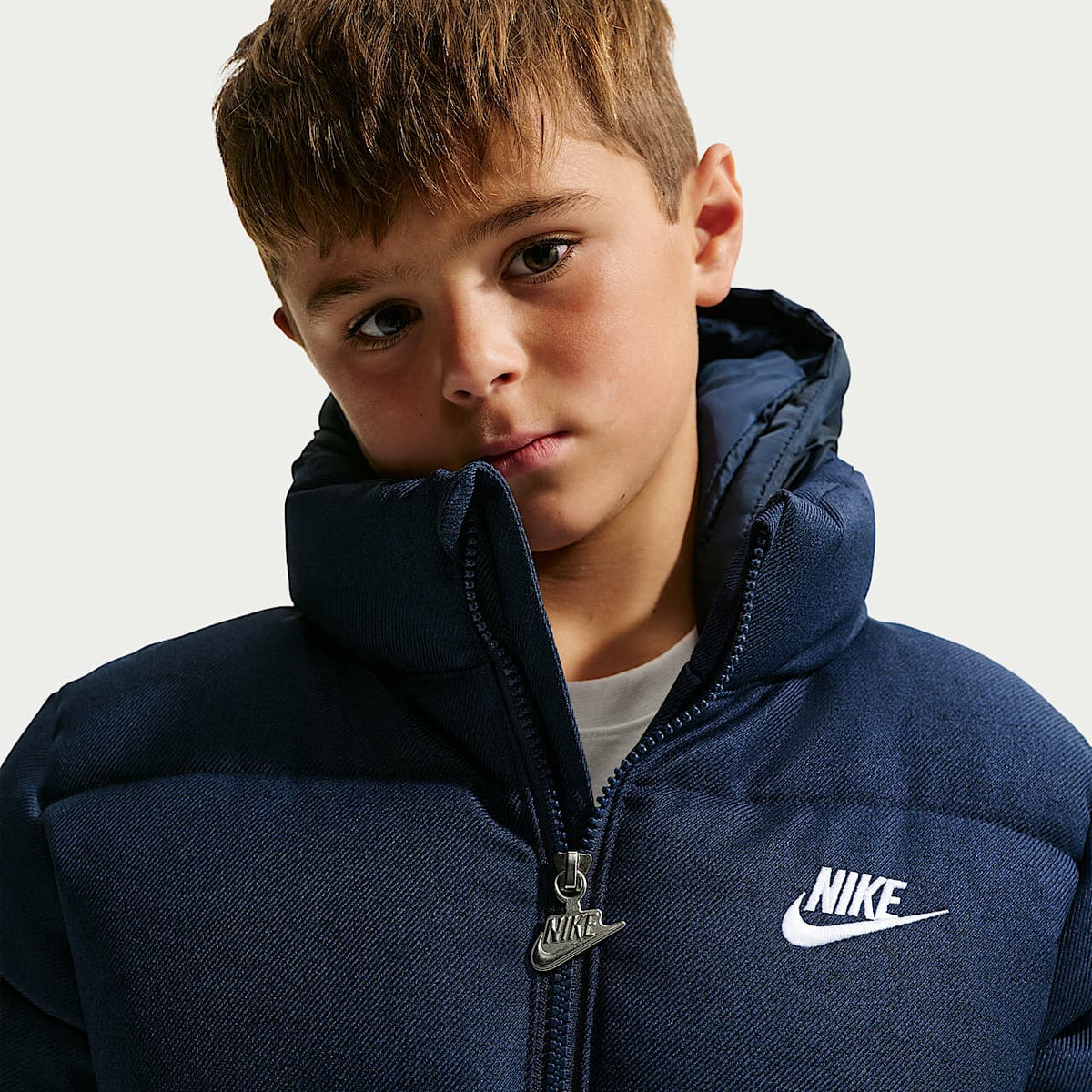 Chaqueta Puffer Nike Heathered Twill para Niño Pequeño