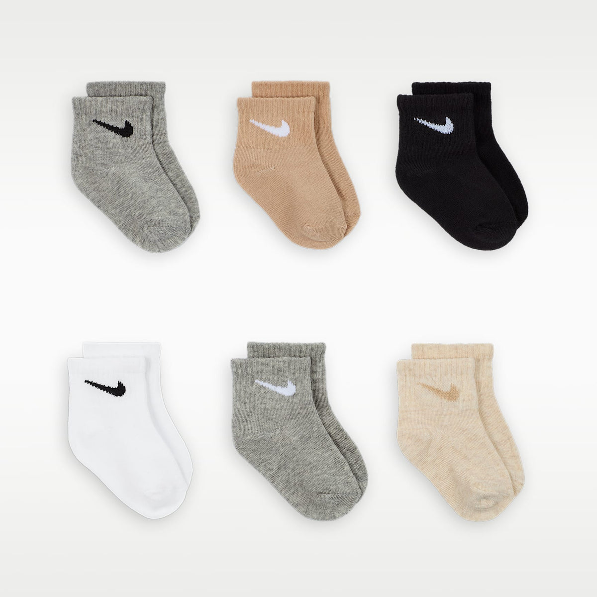 Calcetines al tobillo para bebé Nike Swoosh (6 pares) – Multicolor – vista 2