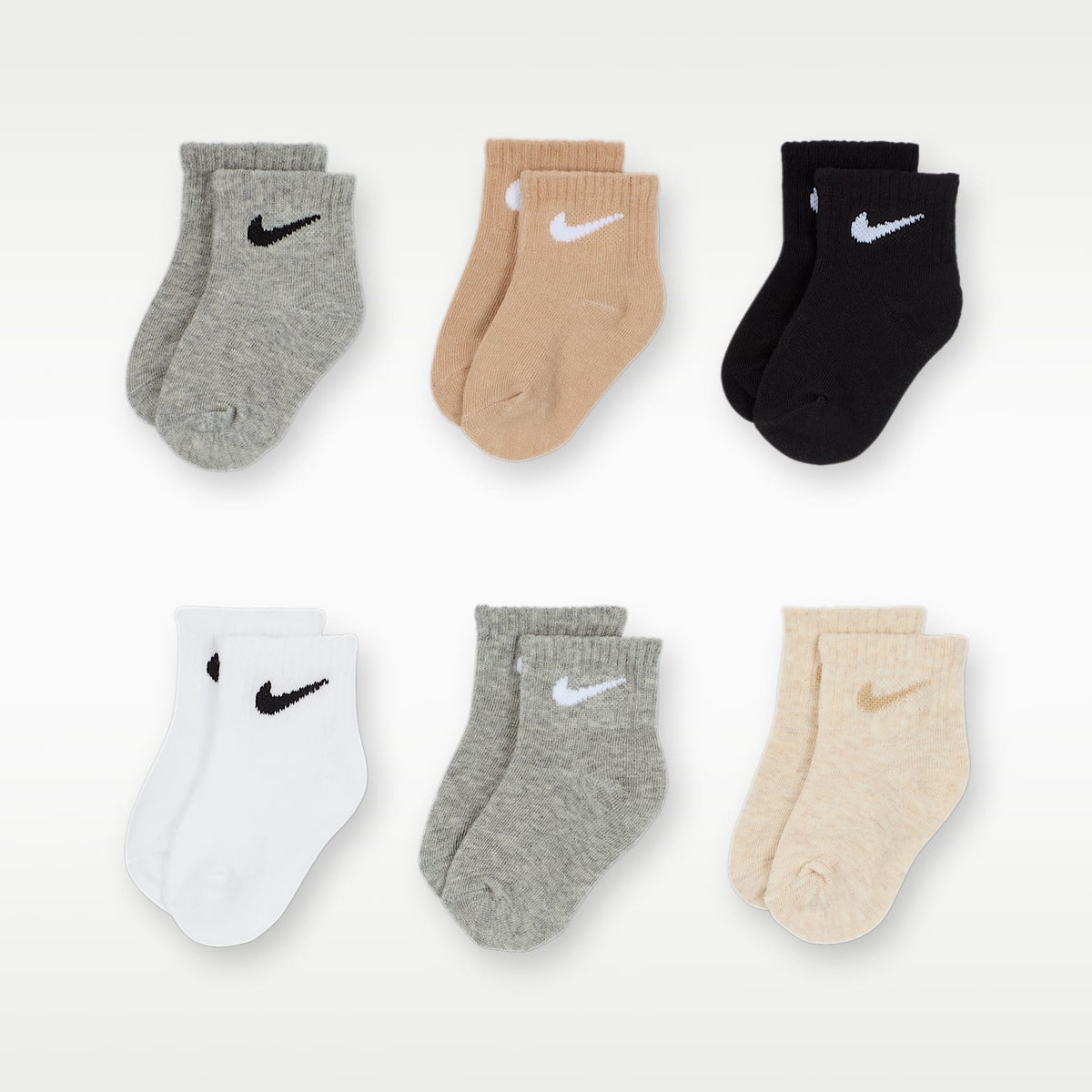 Calcetines al tobillo para bebé Nike Swoosh (6 pares) – Multicolor – vista 1
