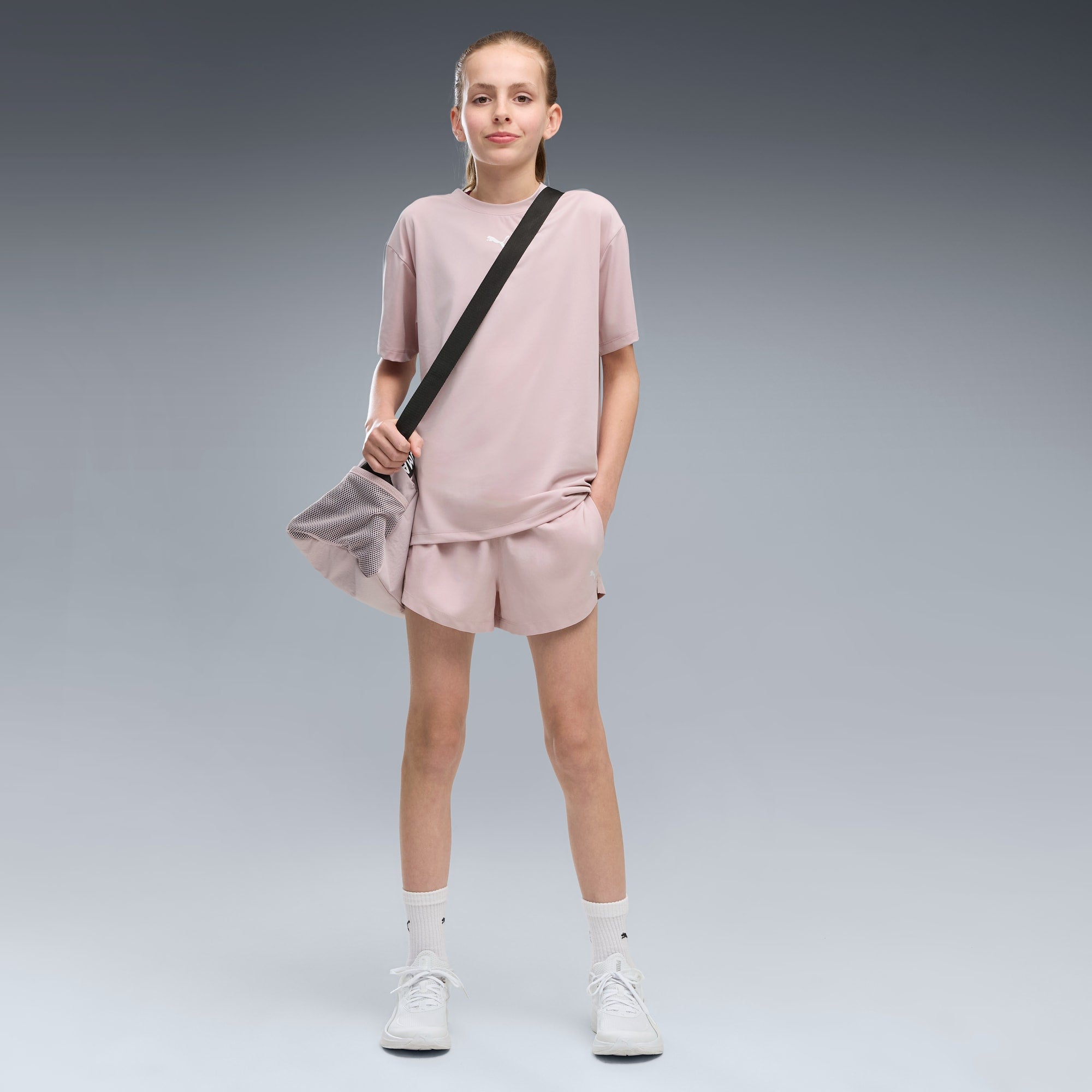 Shorts Train All Day Essentials para adolescentes – Misty Pink – vista 1