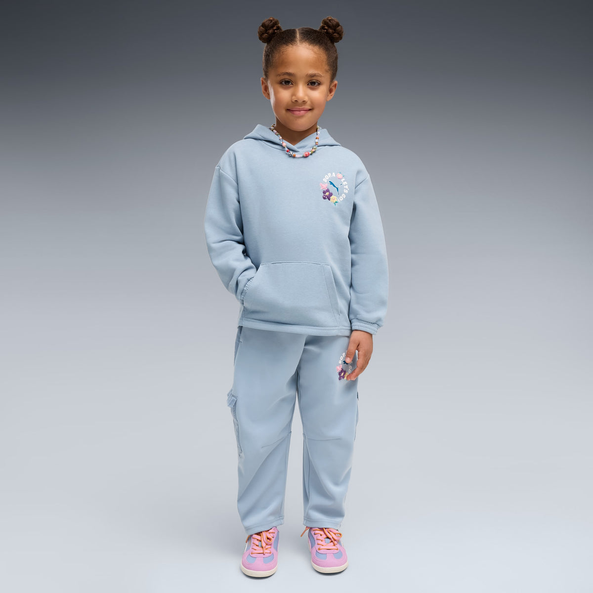 Sudadera con capucha de ajuste relajado para niñas PUMA x DORA LA EXPLORADORA – Chambray Blue – vista 3