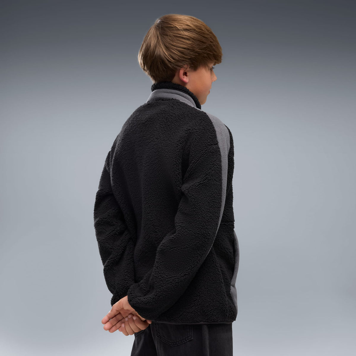 Sudadera con capucha de media cremallera juvenil Elevated Essentials Winterized – PUMA BLACK – vista 4