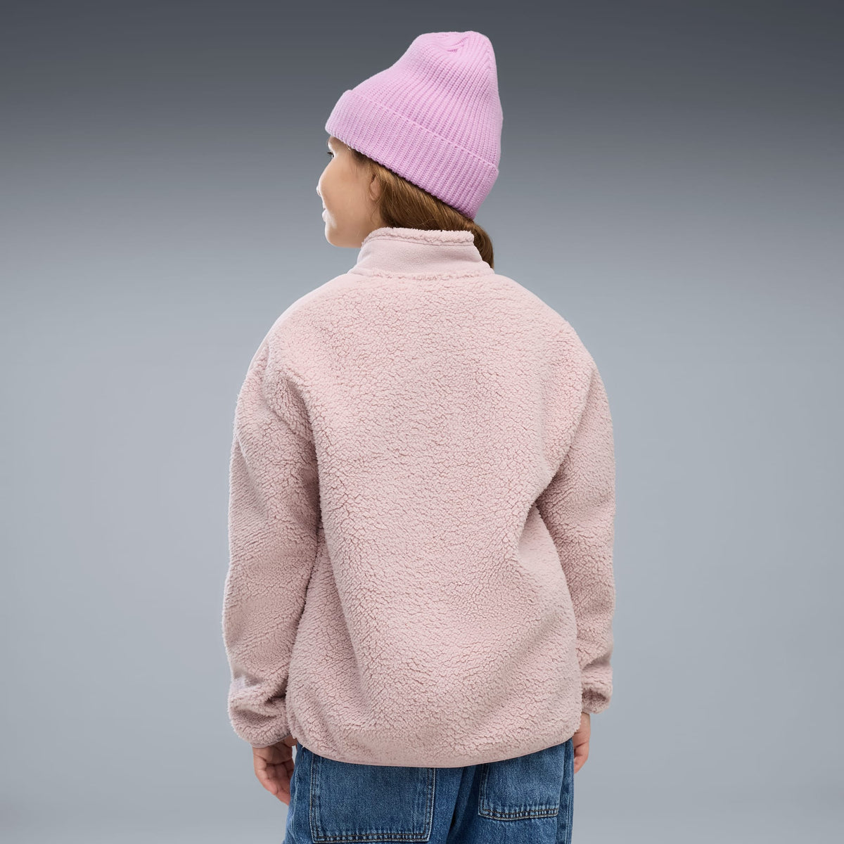 Sudadera con capucha de media cremallera juvenil Elevated Essentials Winterized – Misty Pink – vista 2
