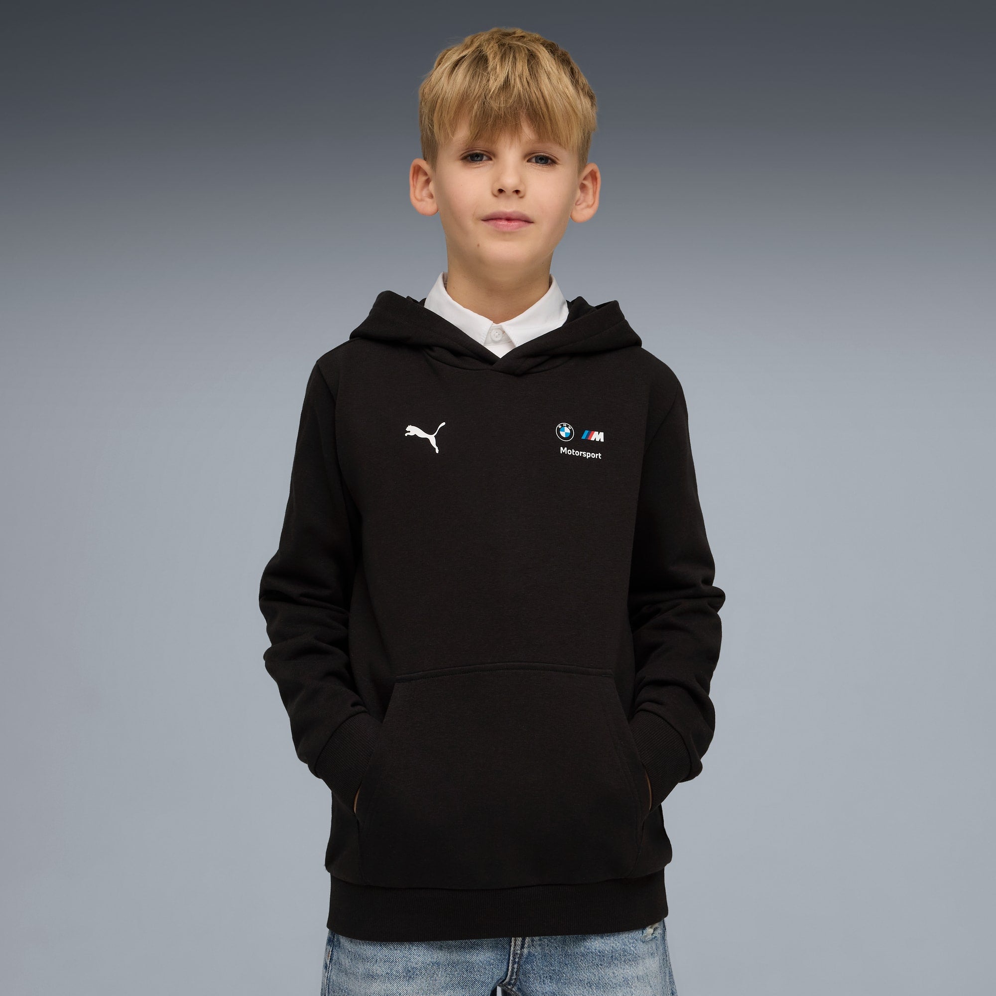 Sudadera con capucha juvenil BMW M MOTORSPORT Essentials – PUMA BLACK – vista 1