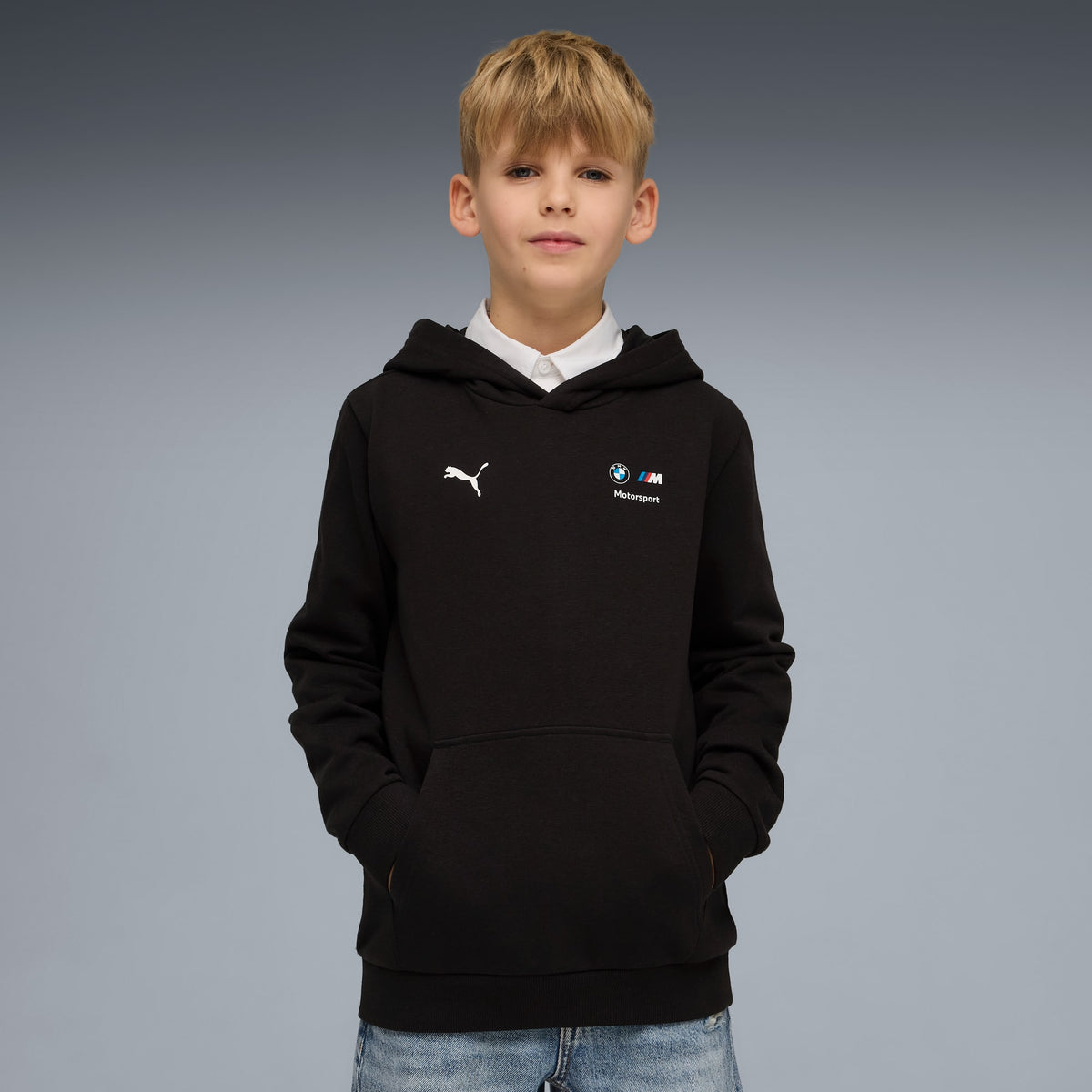 Sudadera con capucha juvenil BMW M MOTORSPORT Essentials – PUMA BLACK – vista 1