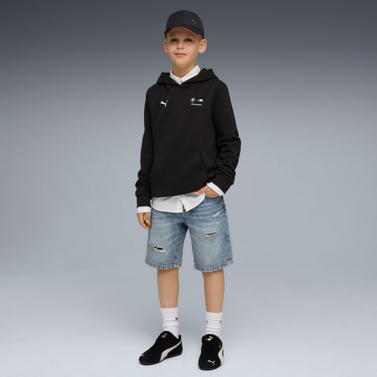 Sudadera con capucha juvenil BMW M MOTORSPORT Essentials – PUMA BLACK – vista 3