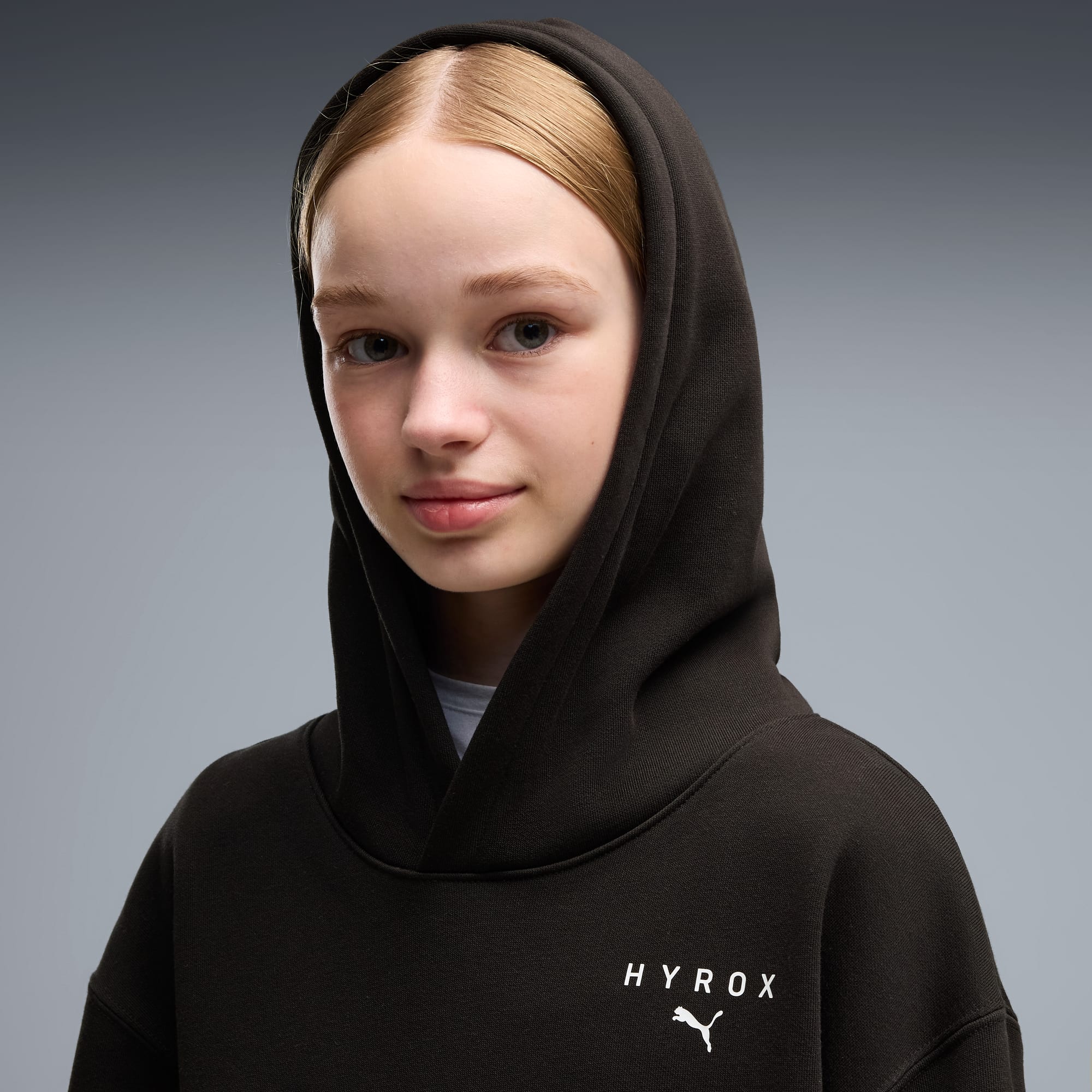 Sudadera con capucha juvenil PUMA x HYROX – PUMA BLACK – vista 2