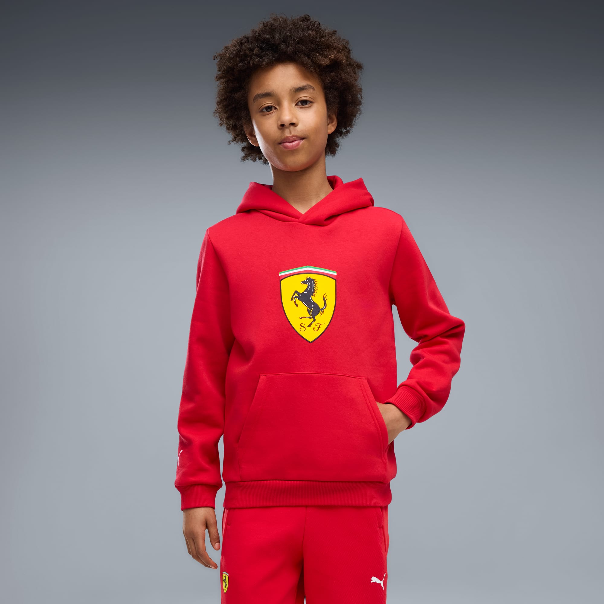 Sudadera con capucha juvenil Scuderia Ferrari – Rosso Corsa – vista 1