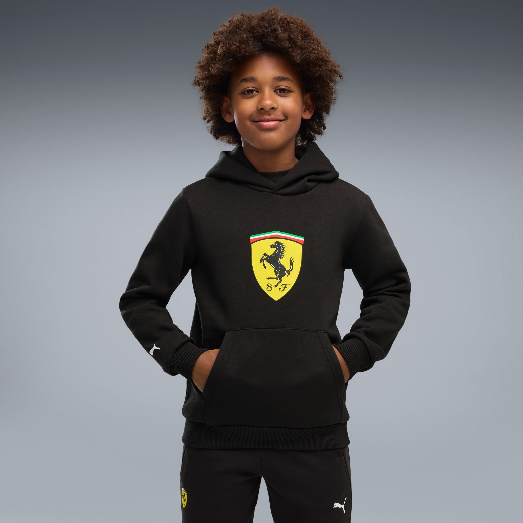 Sudadera con capucha juvenil Scuderia Ferrari – PUMA BLACK – vista 1