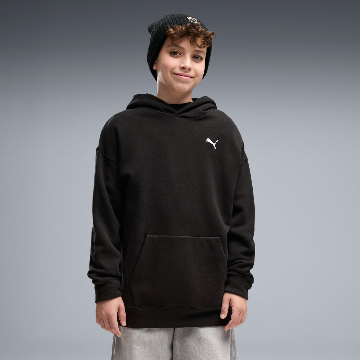 Sudadera con capucha oversized juvenil PUMA Essentials – PUMA BLACK – vista 1