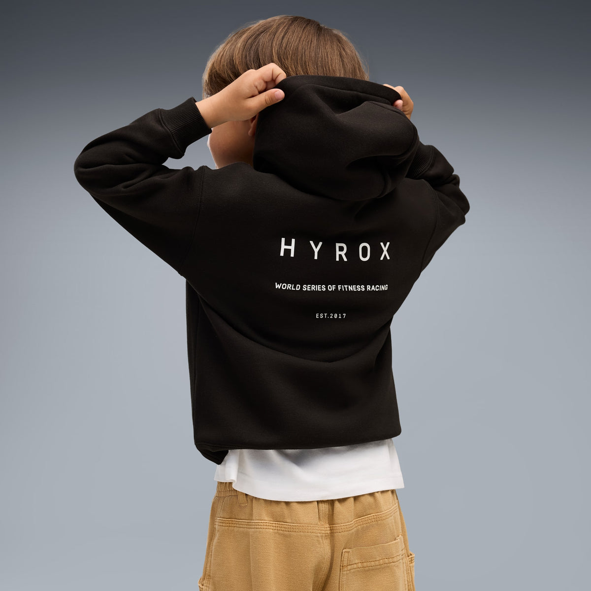 Sudadera con capucha para niños PUMA x HYROX – PUMA BLACK – vista 2