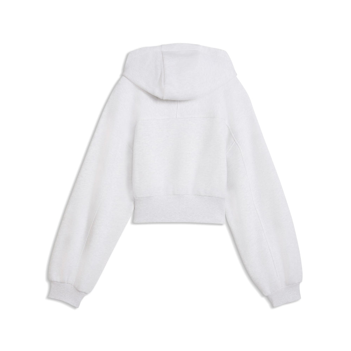 Sudadera con capucha recortada y mangas abombadas juvenil PUMA Essentials – White Glow Heather – vista 5