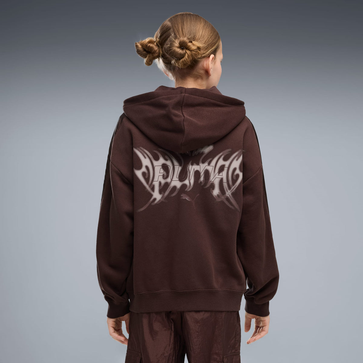Sudadera con capucha y cremallera oversized juvenil Midnight Shadow T7 – Chocolate Fondue – vista 2