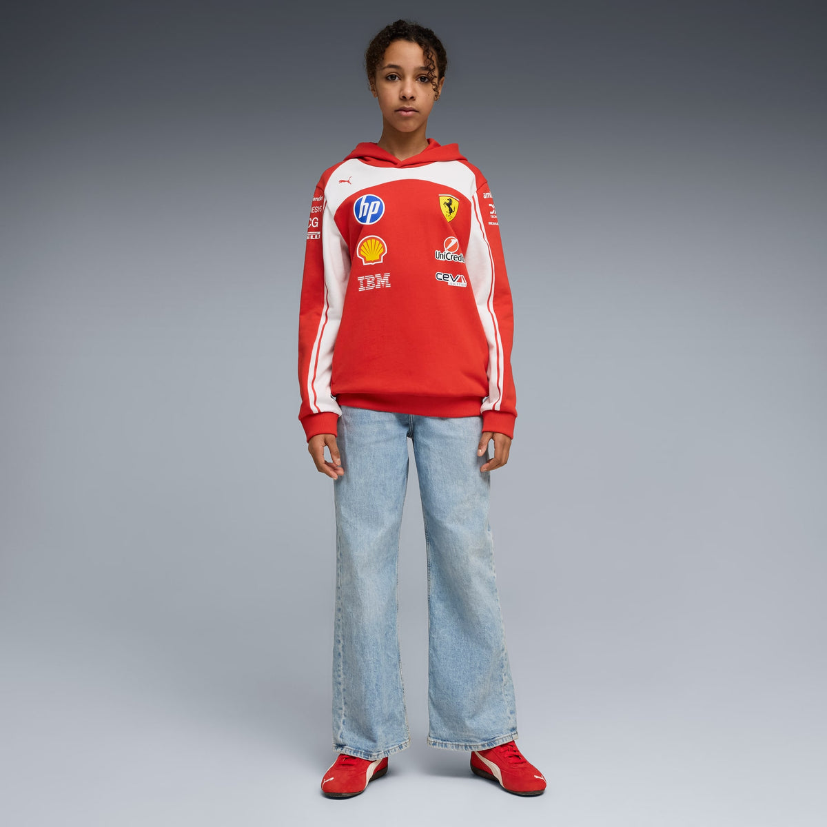 Sudadera con gorro Scuderia Ferrari HP Réplica para adolescentes – PUMA Red – vista 3