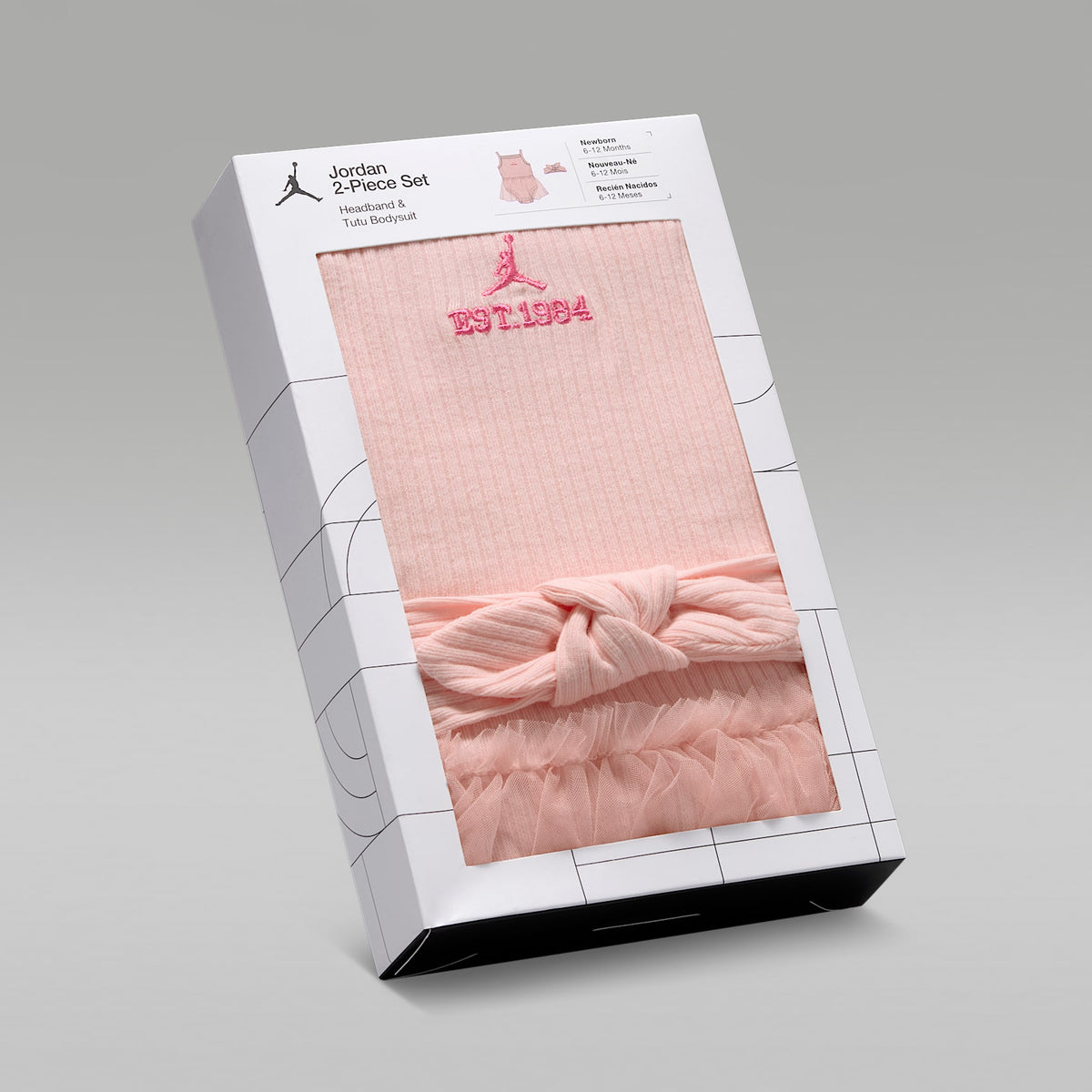 Conjunto de banda para la cabeza y mono con tutú para bebé Jordan – Flor rosa – vista 3