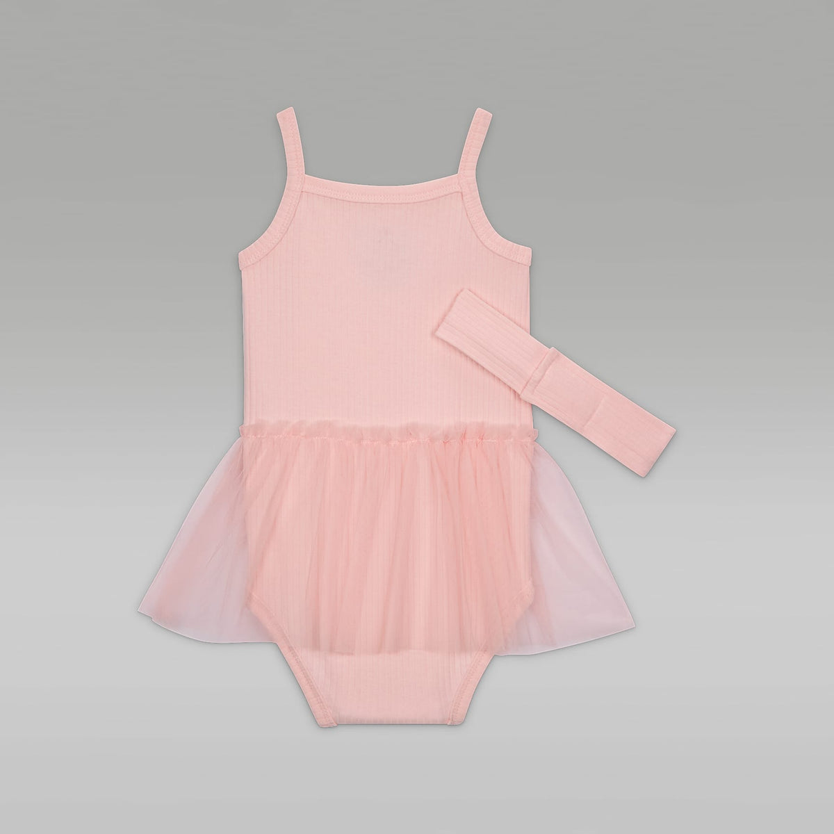 Conjunto de banda para la cabeza y mono con tutú para bebé Jordan – Flor rosa – vista 2