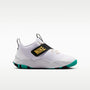 Nike Team Hustle D 12 – Blanco/Negro/Esmeralda transparente/Oro topacio – vista 3