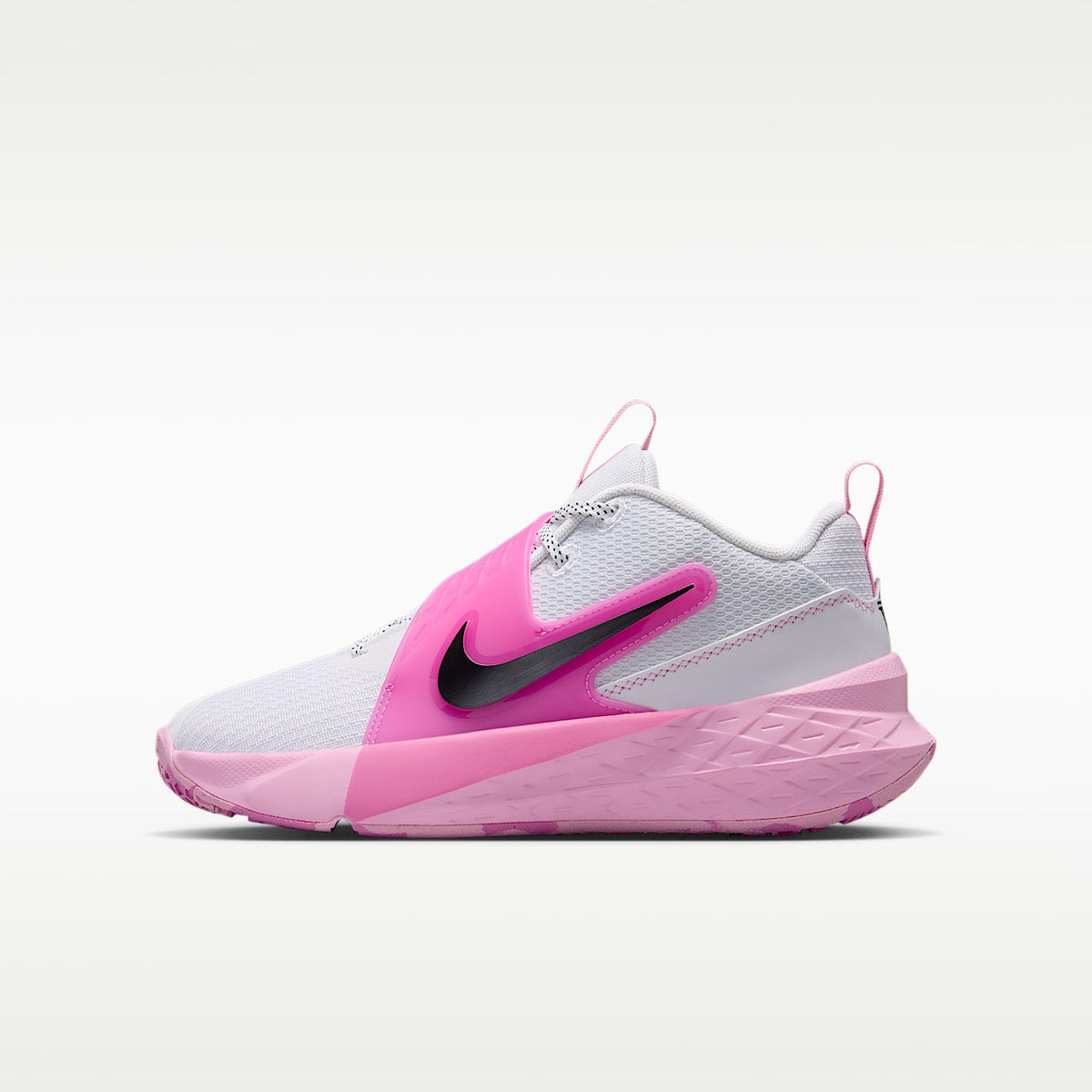 Nike Team Hustle D 12 – Blanco/Rosa amanecer/Rosa alegre/Negro – vista 1