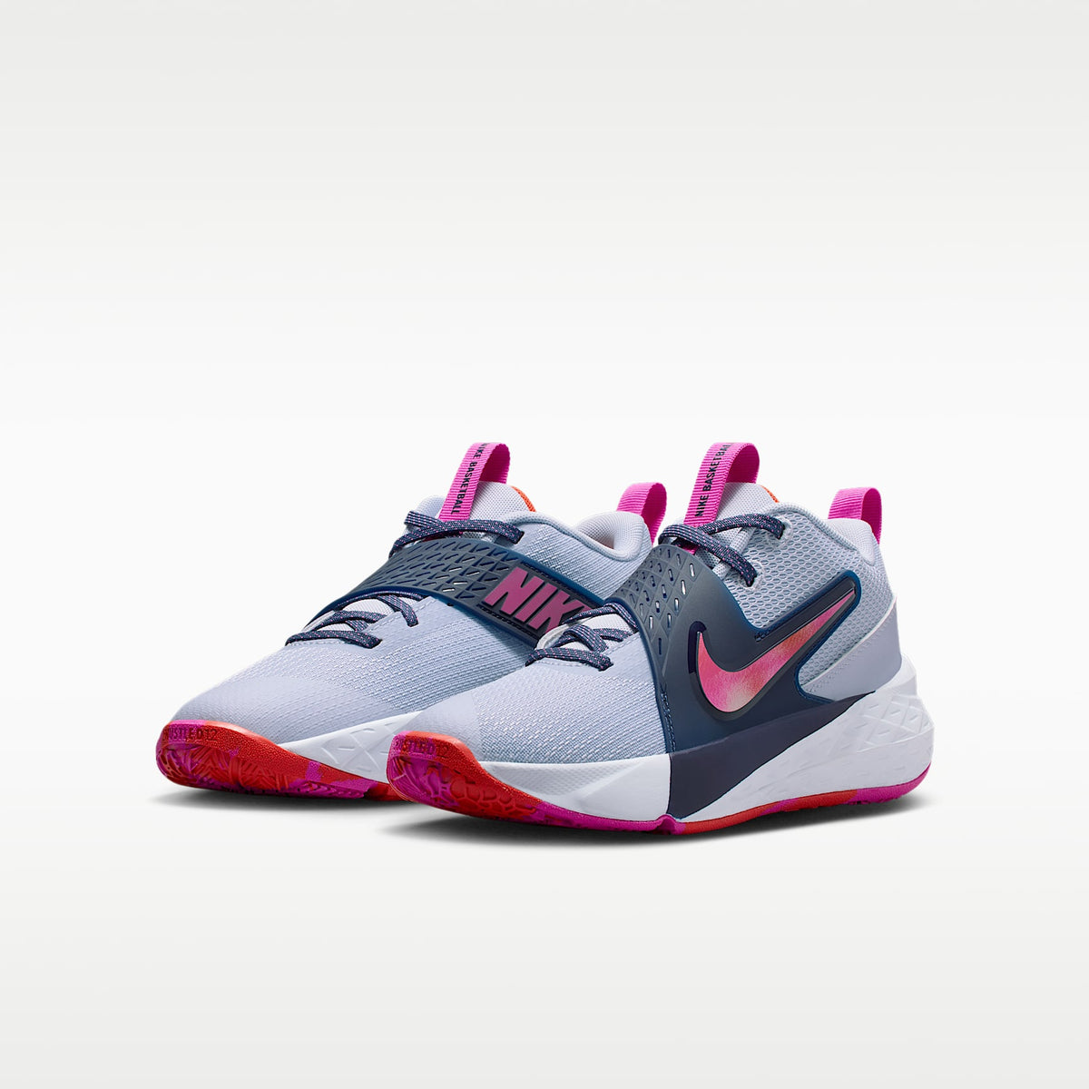 Nike Team Hustle D 12 – Fantasma/Azul marino medianoche/Rojo picante/Rosa pasión – vista 5