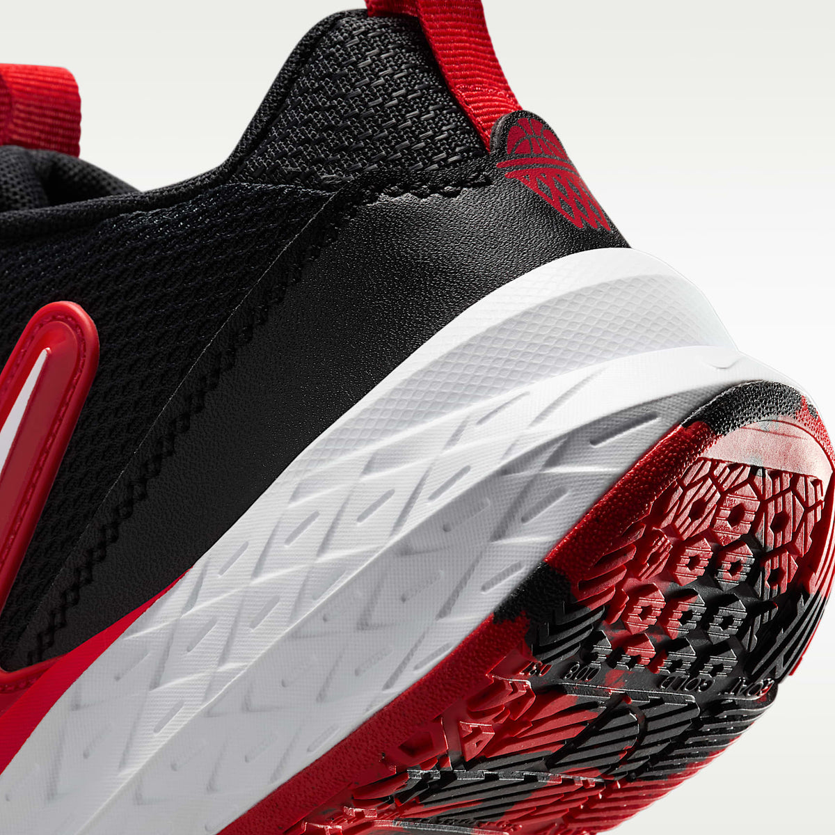 Nike Team Hustle D 12 – Negro/Rojo universitario/Blanco – vista 8