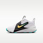 Nike Team Hustle D 12 – Blanco/Negro/Esmeralda transparente/Oro topacio – vista 1